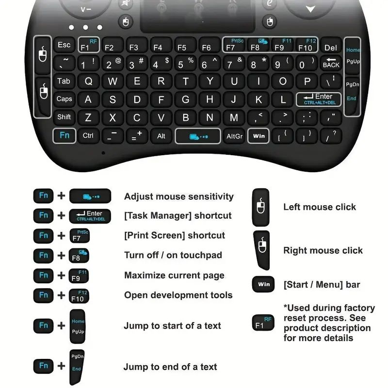 미니 무선 키보드 2.4GHz 백라이트 없음 마우스 터 - Windows Tablet Accessories 리뷰 및 가격